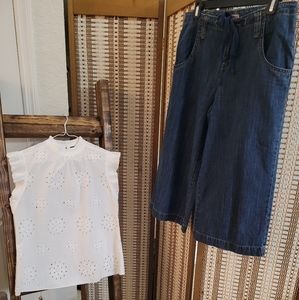 Faded Glory.  Vintage straight jeans capri 2 pockets. 2 front pockets